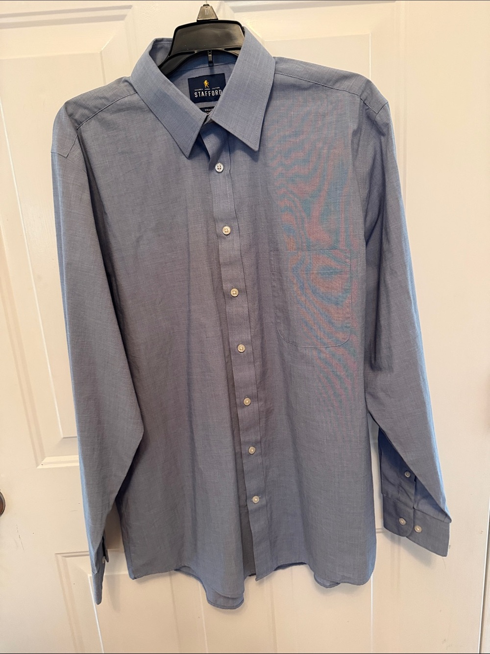 Stafford Light Blue Men's Dress Shirt - Button Front